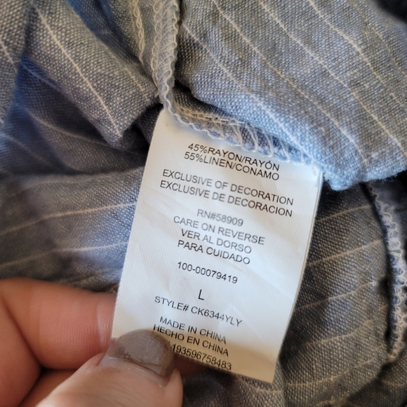 Copper Key Shorts L Large Chambray Stripe Linen - Picture 5 of 5